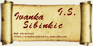 Ivanka Sibinkić vizit kartica
